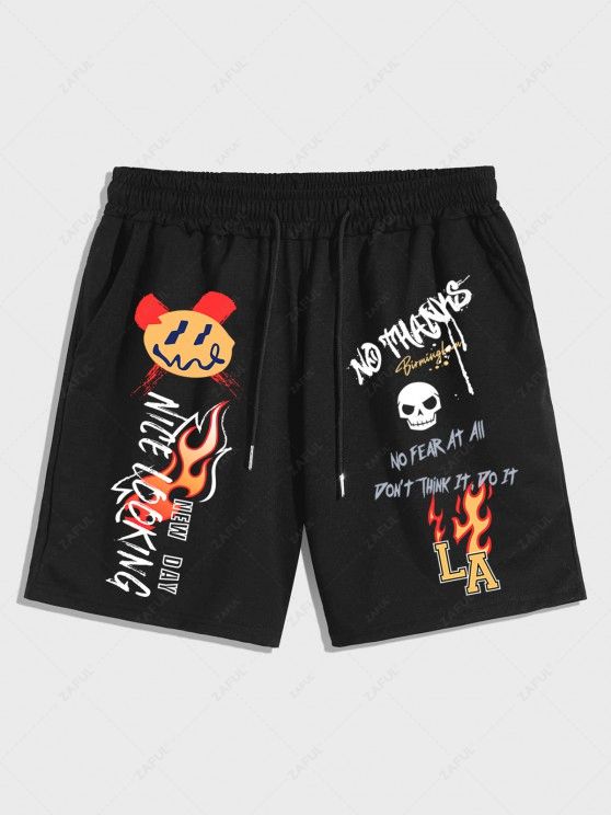 Skull Flame Sweat Shorts