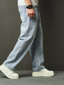 Basic Straight Blue Jeans