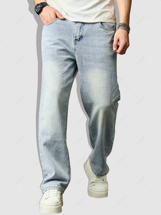 Basic Straight Blue Jeans