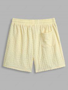 Geometric Textured Drawstring Shorts