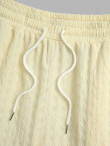 Geometric Textured Drawstring Shorts