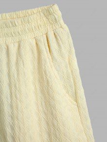 Geometric Textured Drawstring Shorts