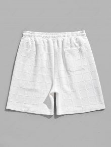 Square Grid Textured Shorts