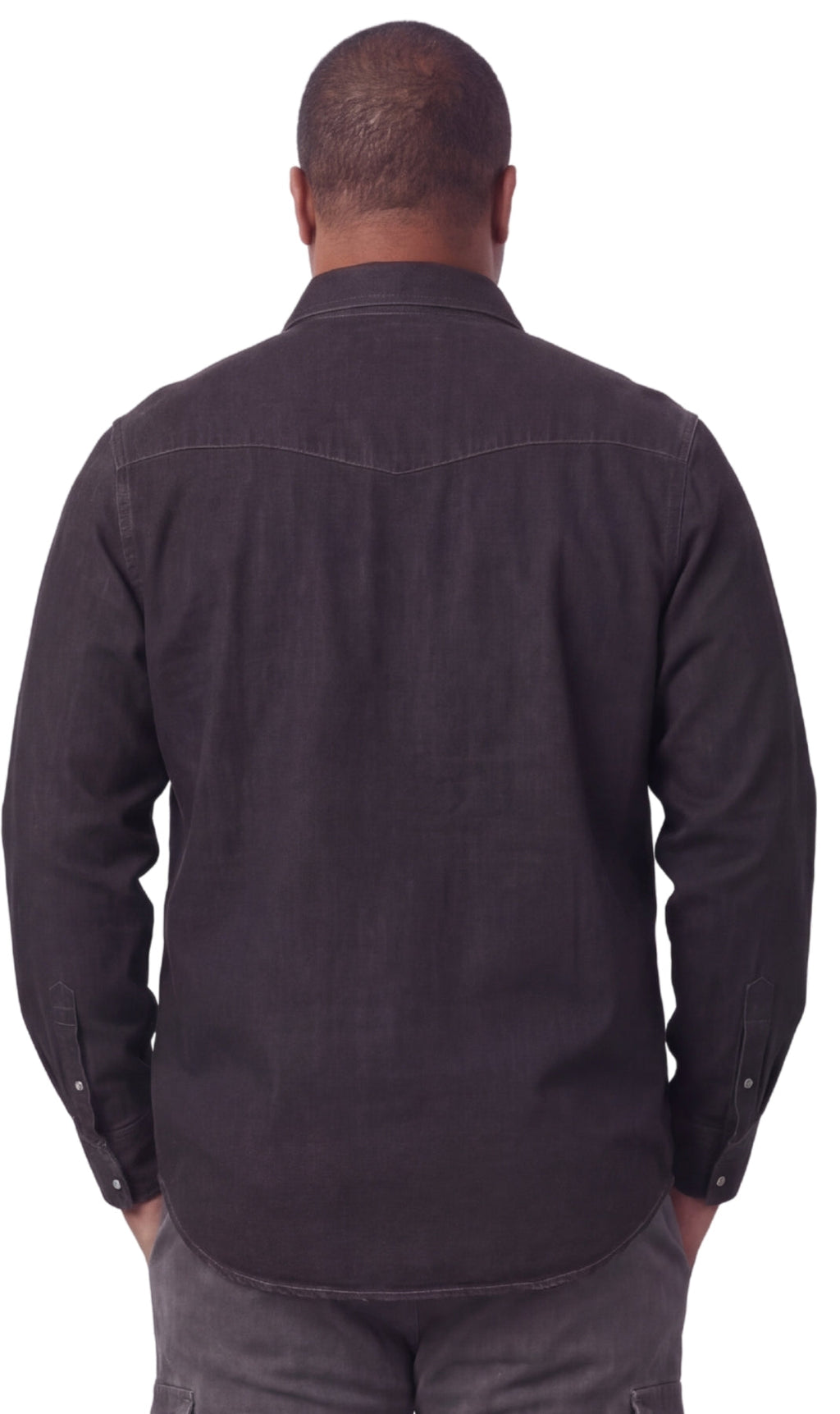Denim Button Up Shirt with a Stitched Yoke and Chest Pockets