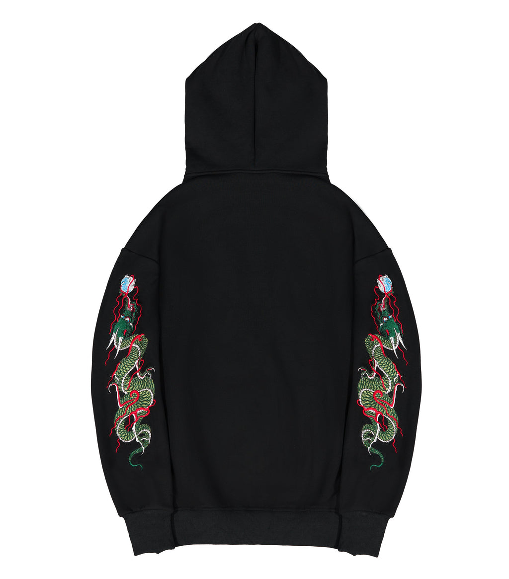Green Dragon Embroidery Hoodie