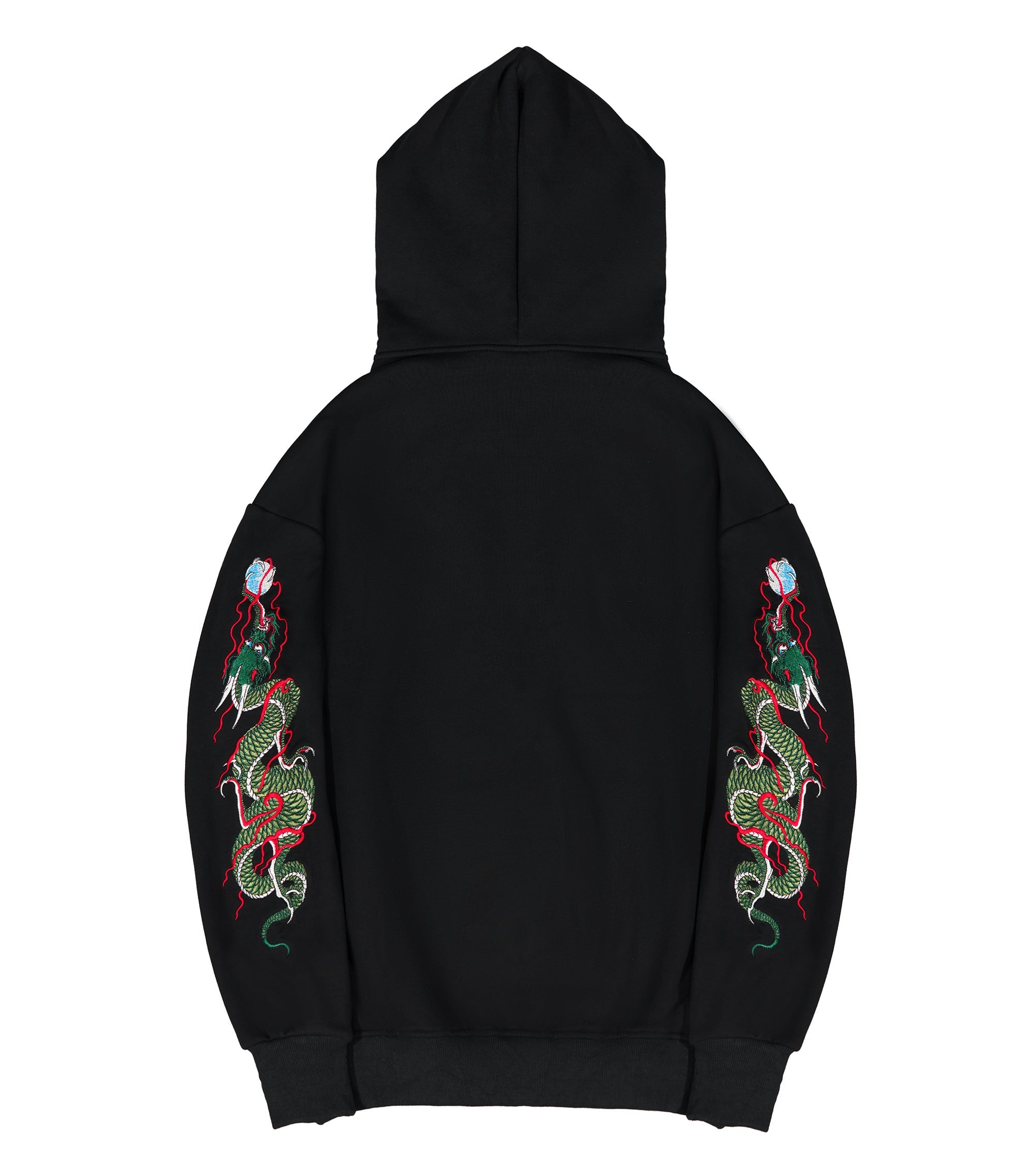 Green Dragon Embroidery Hoodie