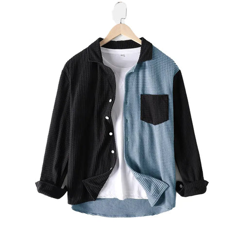 2 Tone Plaid Button Up Long Sleeve