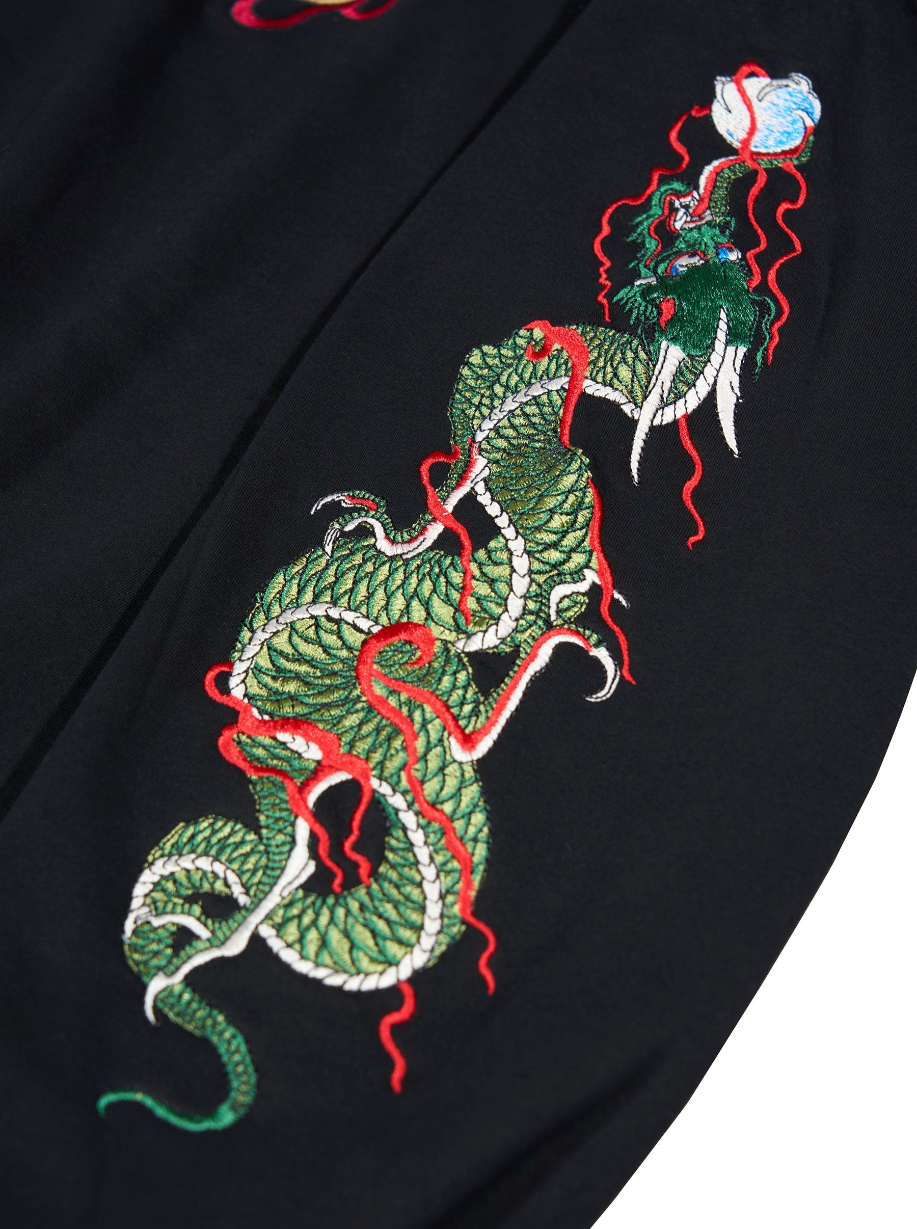 Green Dragon Embroidery Hoodie