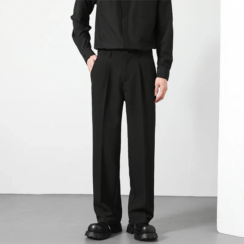 Men's Loose Suit Pants • Classic Solid Color