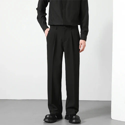 Men's Loose Suit Pants • Classic Solid Color