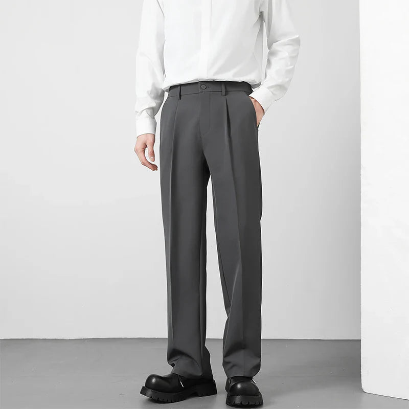 Men's Loose Suit Pants • Classic Solid Color