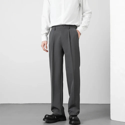 Men's Loose Suit Pants • Classic Solid Color