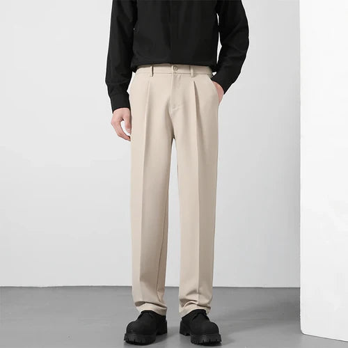 Men's Loose Suit Pants • Classic Solid Color