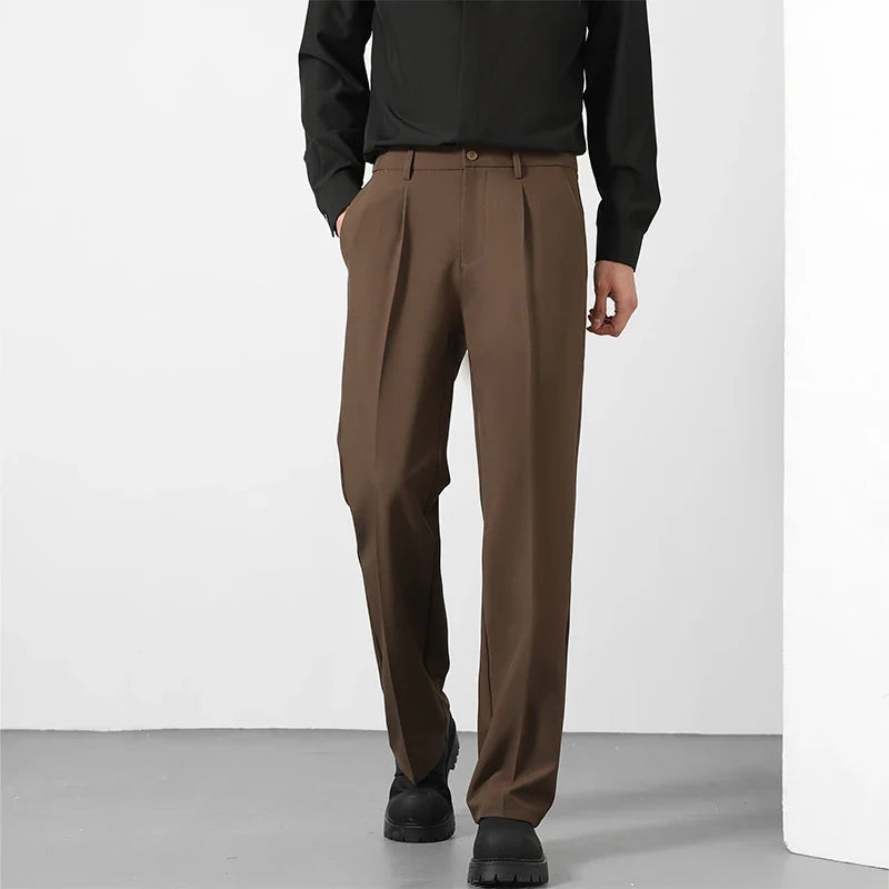 Men's Loose Suit Pants • Classic Solid Color
