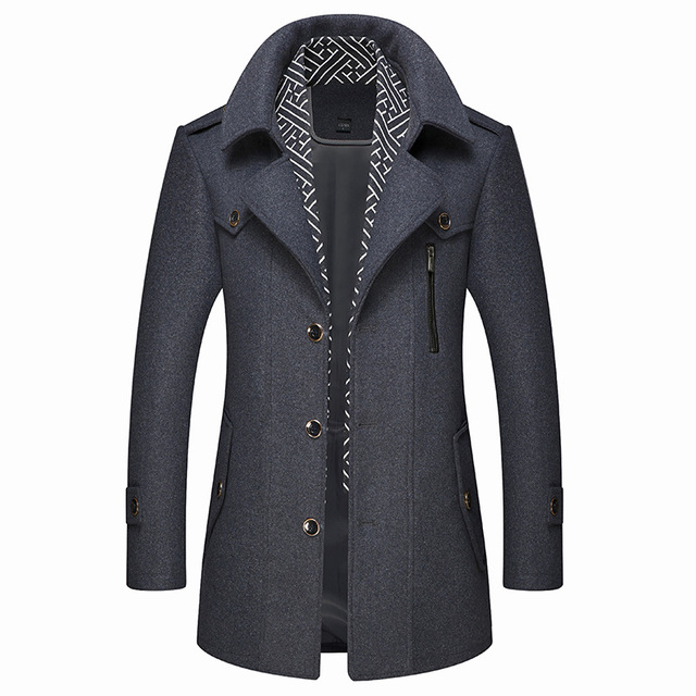 Wool Coat with Detachable Scarf