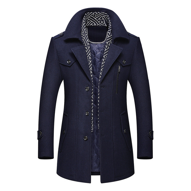 Wool Coat with Detachable Scarf