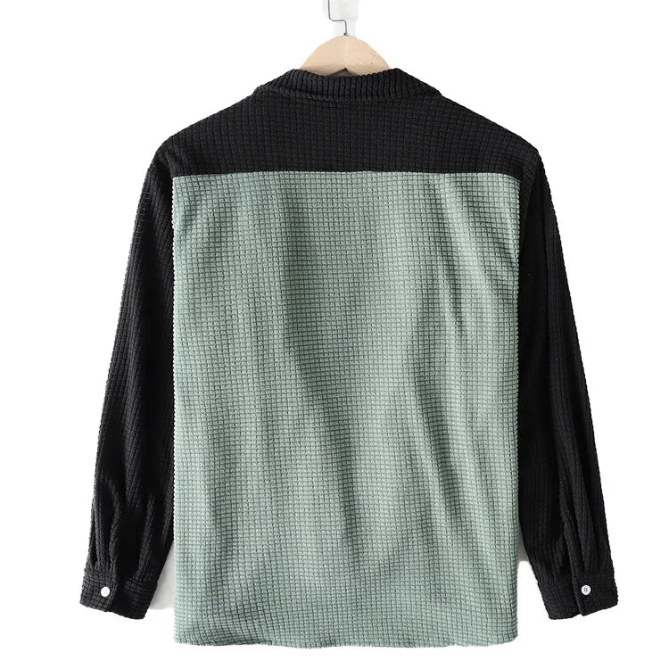 2 Tone Plaid Button Up Long Sleeve