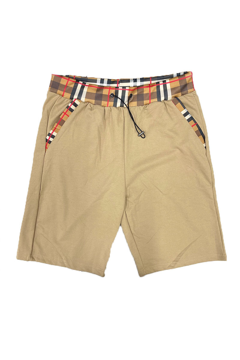 Checkered Khaki Shorts