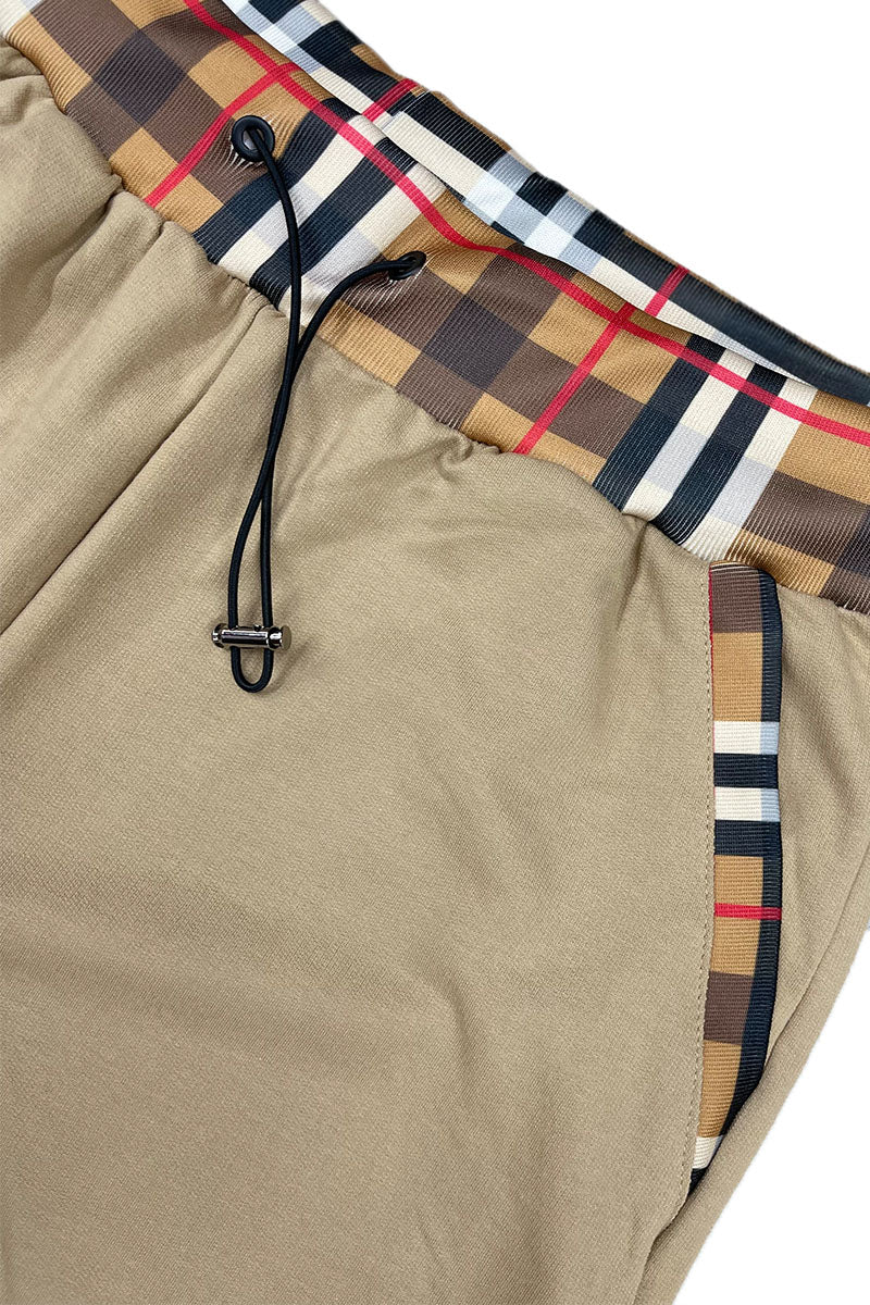 Checkered Khaki Shorts
